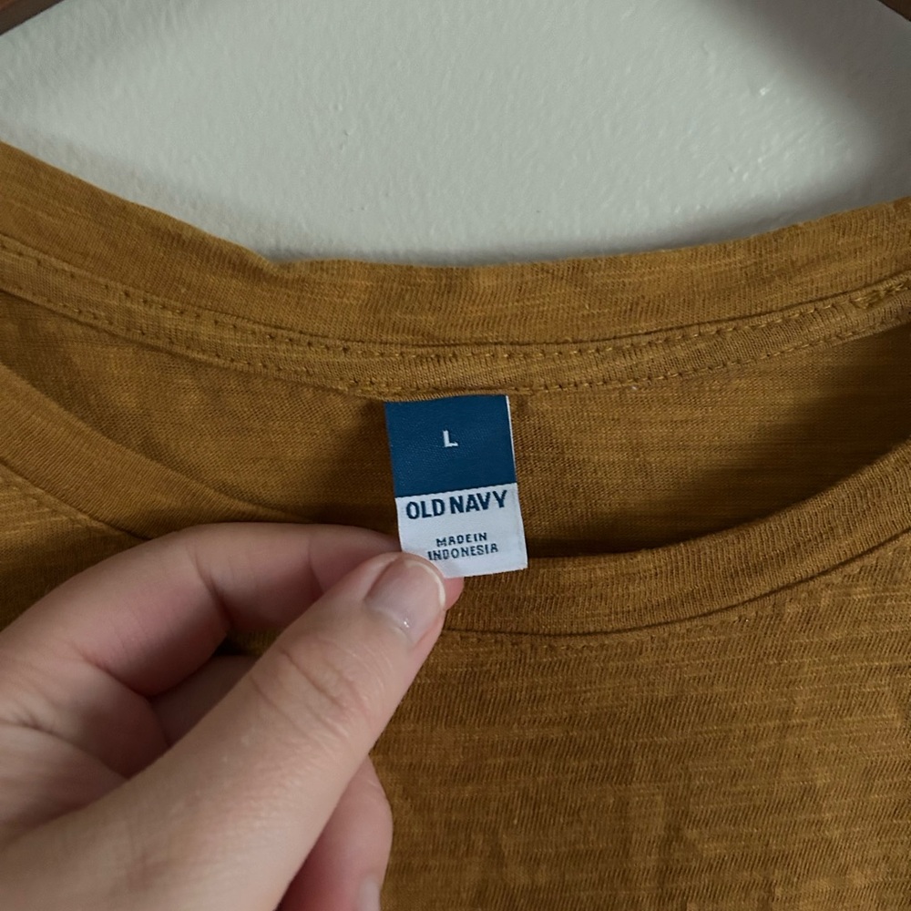 Old Navy | Mustard Yellow Cinched Waist T Shirt Dress - Picture 3 of 5